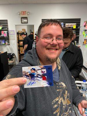 Duck won a box of cards and pulled a 1/1