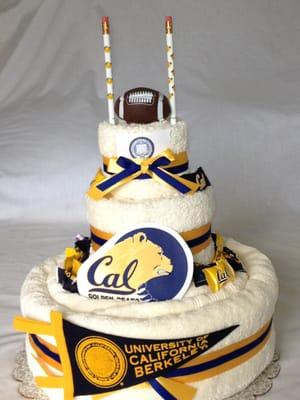 The popular Cal Berkeley full size Luxury Towel Cake!