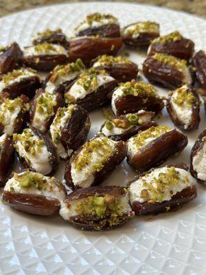 Goat Cheese Dates with Pistachio