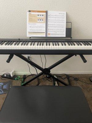 Casio CDP-S100, Pro-Line Bench & Stand, and On-Stage Sustain pedal, all purchased at Music & Art