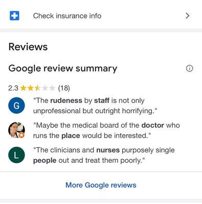 Google review of Spectrum "Health Care" in Milford MA