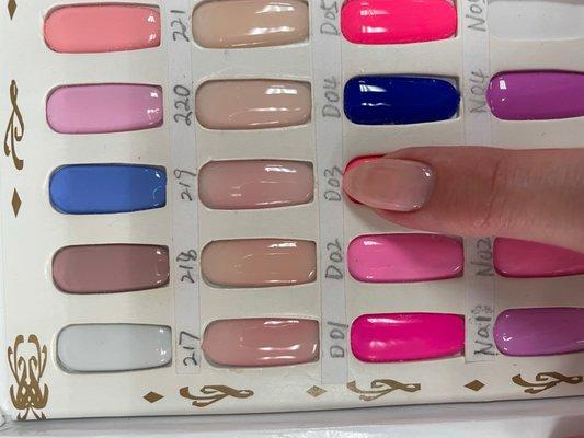 Acrylic nail colors