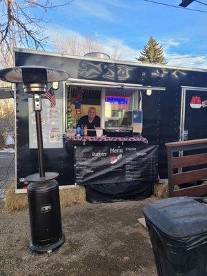 Mobile Mike, sitting right next to Sawdust & Steel Brewery