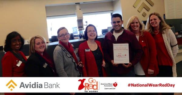 The Northborough Branch dressed up for Go Red for Women.