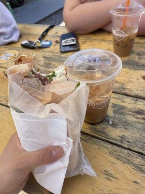 Paesano sandwich and coffee from alvarium