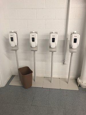 Hand sanitizer dispensers and auto ship refills.