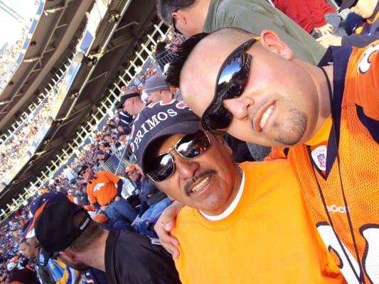 KiKi &his father supporting our Denver Broncos