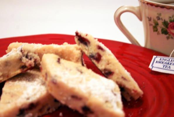 Cranberry and Orange shortbread bars. Delicious!