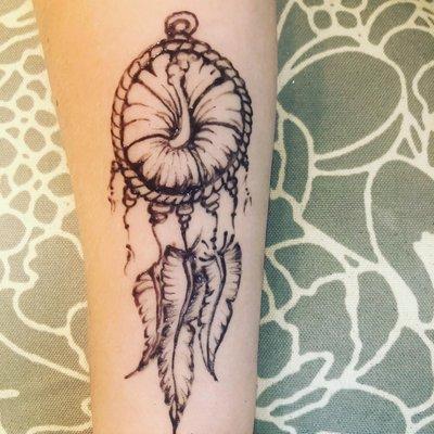 Hibiscus Dreamcatcher Jagua Temporary Tattoo