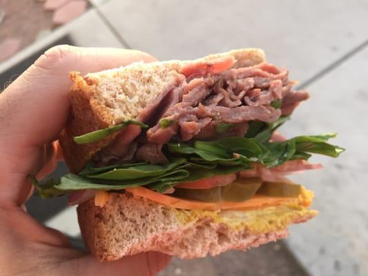 Their deli sandwiches are to die for! Roast beef and cheddar on wheat!