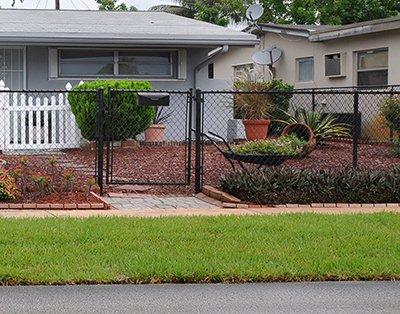 Black cyclone fence