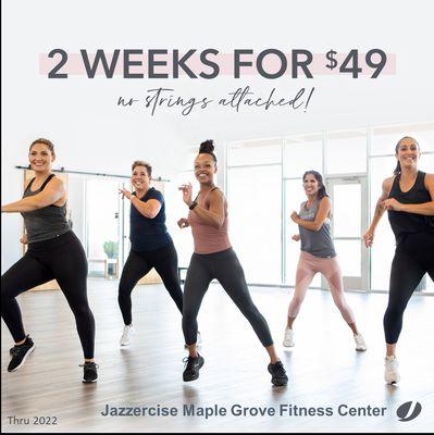 New customer trial.  Just $49 for 2 weeks of unlimited classes.