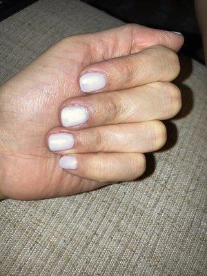 Shellac nails in Funny Bunny OPI