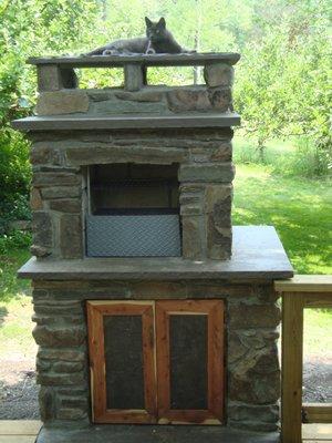 outdoor stone barbecue