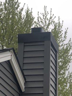 Chimney capping on siding job