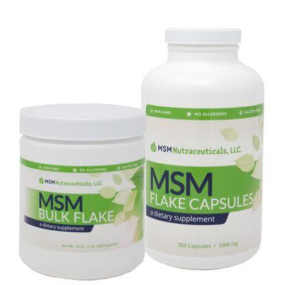 MSM Bulk Flake & Capsules for Oral Pain Relief