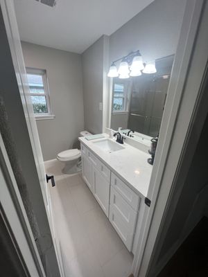 Bathroom cabinet sink and floor replacement