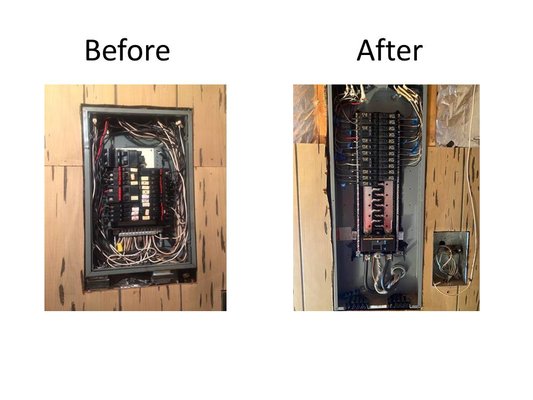 This was an entire service upgrade from 150A to 200A.  This picture represents a typical panel upgrade