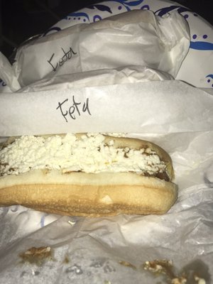 Dog with feta