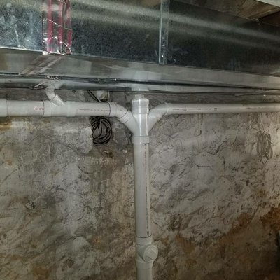 New sanitary drain install