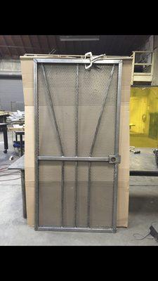 Custom safety screen door, before powder coating.