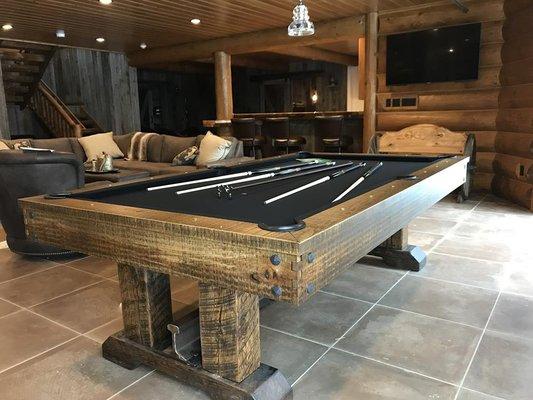 The Rail Yard Pool Table - available through Olhausen Billiards dealers throughout North America.