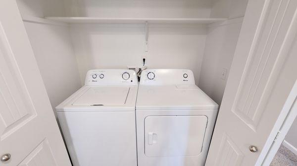 Included: High efficiency washer and dryer