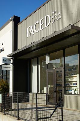 Faced is located in Westside Provisions District between Warby Parker and Framebridge.