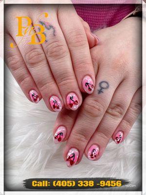 #nailarts, #fullset, #acrylicnails, #naildesigns, #ombrenails, #frenchtipnails, #dippingnails, #pink&whitenail, #cherrynails