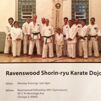 Our karate group meets every Monday at 7:00 pm