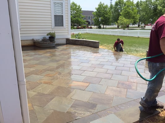 Flagstone patio ! McGrane Property Maintenance LLC hardscaping genius!