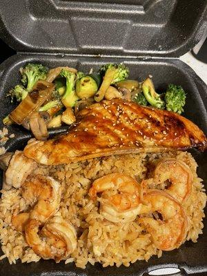 Hibachi Salmon and shrimp