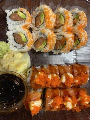 Salmon Avocado Roll and Golden California Roll