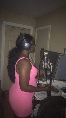 Melanin Monroe in the studio