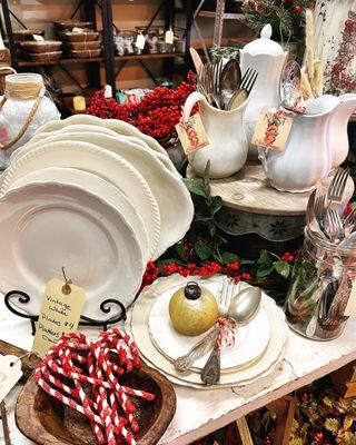 Vintage white dishes add  class and a feel of tradition to any holiday table.