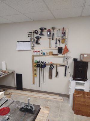 My tool rack made with recycled wood