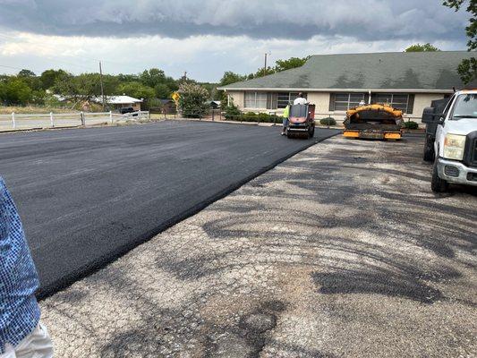 Parking lot resurfacing