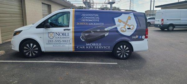 Noble Locksmith is mobile and ready to serve you with our fully capable mobile locksmith vans.