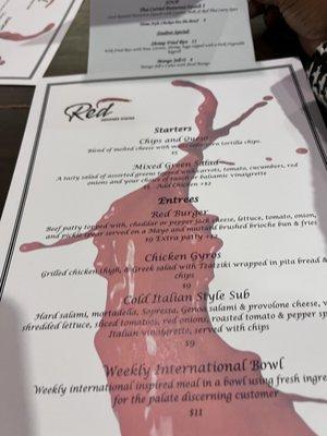 Regular menu