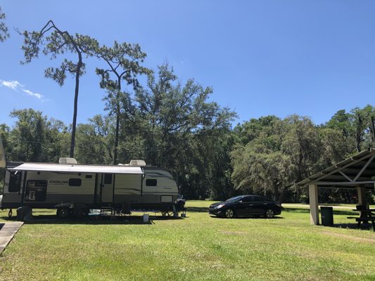 Our RV Site with full 30 amp hookups