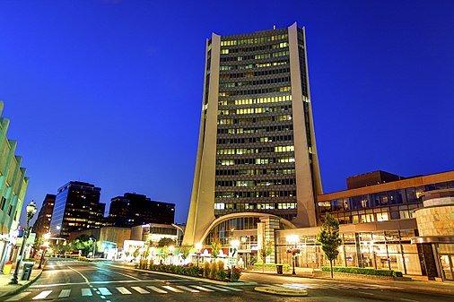 One Landmark Square at Night