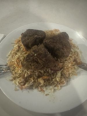 Lamb chops with fried rice