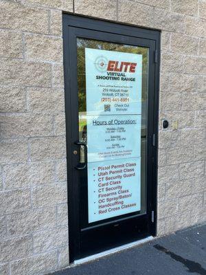 Our Front Door at Elite Virtual Shooting Range & Training