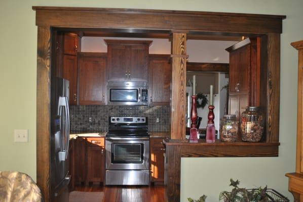 Custom Kitchen Cabinets, also showing customized trim