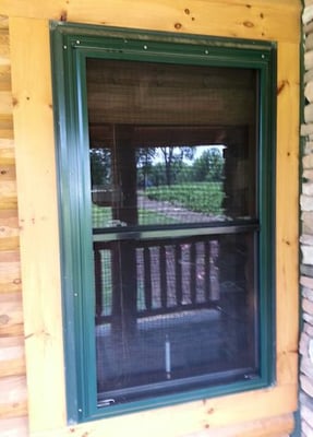 Security Screen on log home