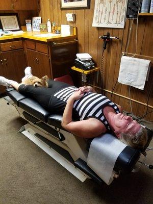 What an amazing experience! Pain relief and personal relaxation with man's best friend.  Thank You Dr. Jones for relieving my pain!