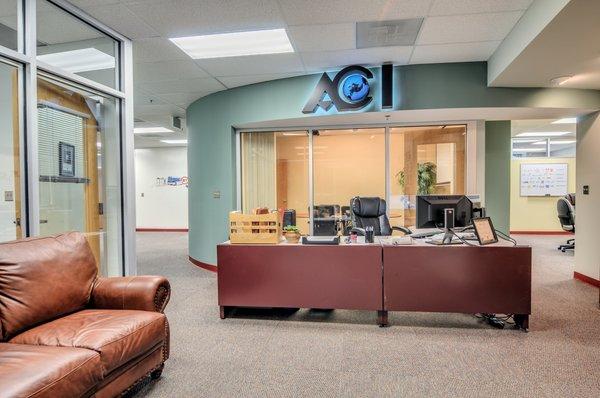 Business entrance - lots of comfortable meeting space.