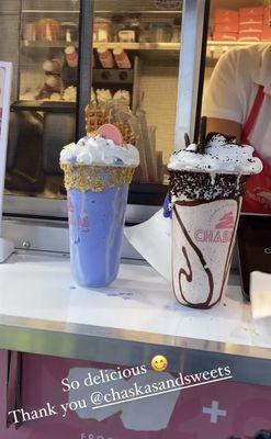 Cotton candy milkshake & Oreo milkshake