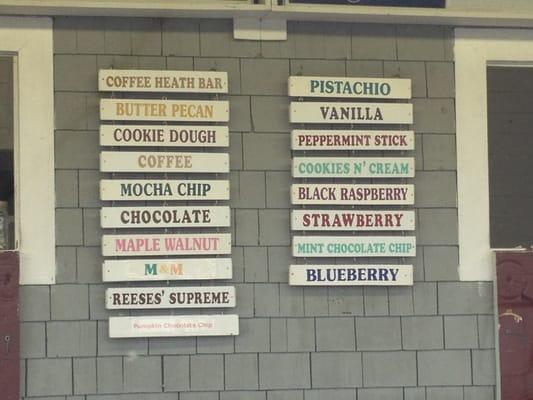 Homemade ice cream flavors.