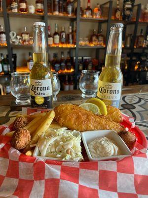 Fish n Chips. And Corona. The good kind.